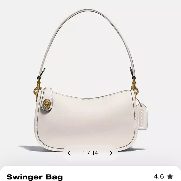 TWO Coach Swinger Bags Designer Crossbody (black and chalk) ** newly cleaned - Picture 2 of 13